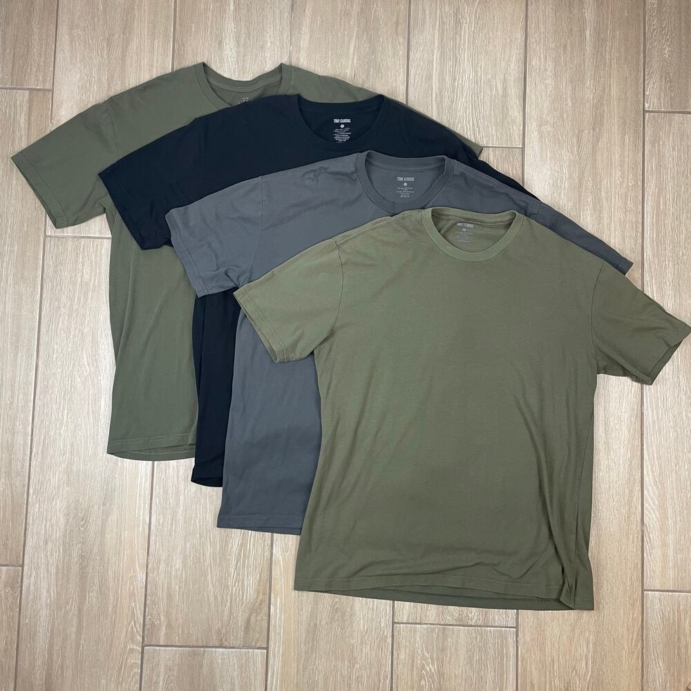 True Classic T Shirt Bundle Mens XL Lot of 4 Crew Neck Cotton Blend Casual